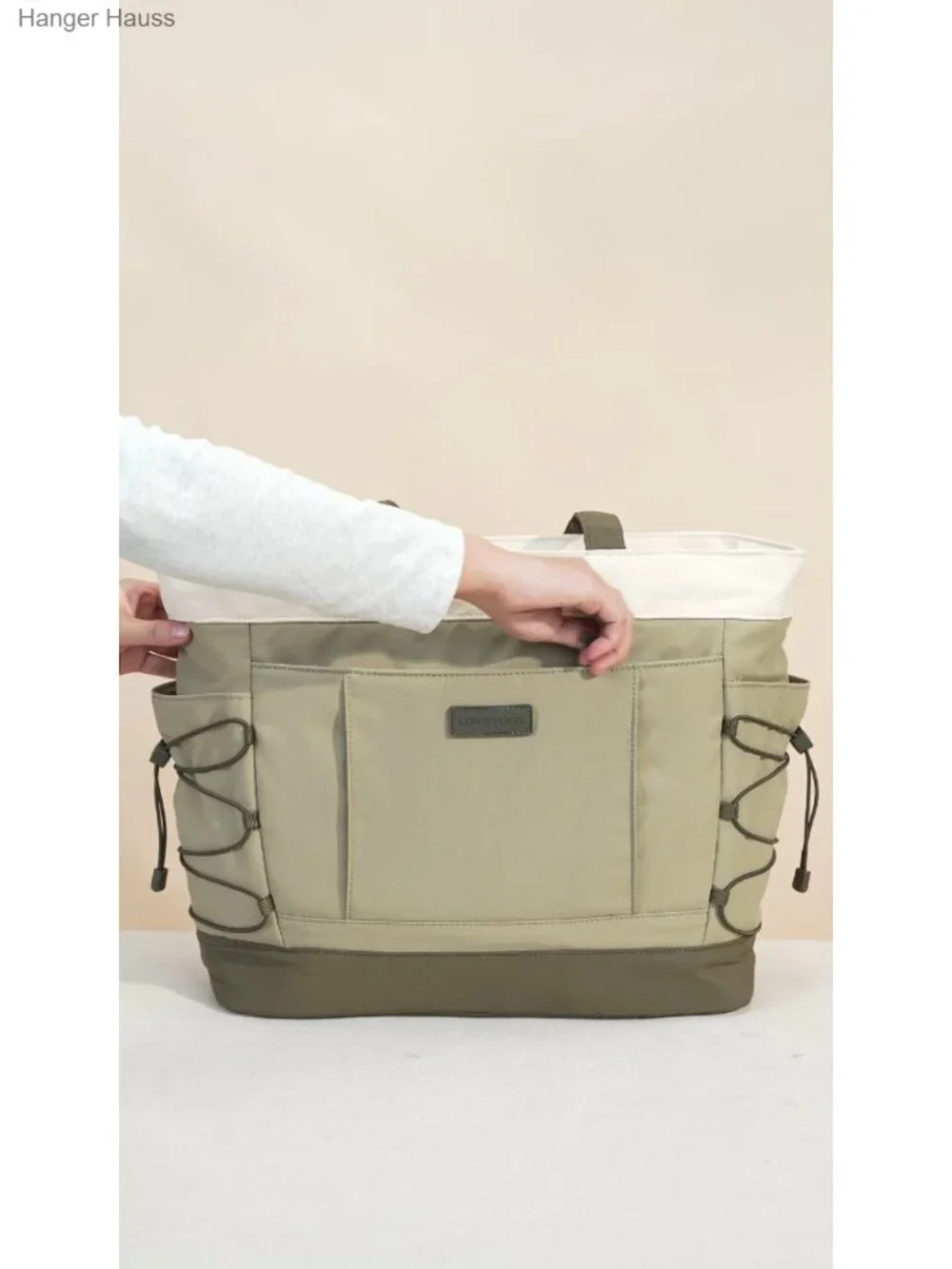 Puffer Tote Bag with Large Cup Holder Lightweight Shoulder Bag Travel Work Gym
